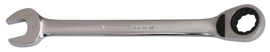 Ключ рожково-накидной 15mm с трещоткой