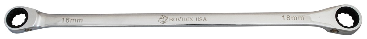 Ключ накидной-накидной удлиненный универсальный, с трещоткой 16 x 18 mm